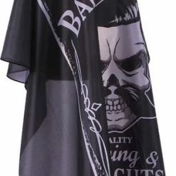 Merkloos Premium Salon Kapmantel - Barber Shop - Waterproof Kappersmantel / Kappersschort Waterproof| Zwart -Babyliss Shop 299x840