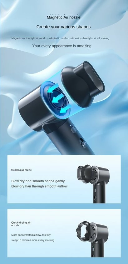 Xiaomi Roidmi Roidmi A100 High Speed Hair Dryer Haar Droger 8 Xiaomi Roidmi Roidmi A100 High Speed Hair Dryer Haar Droger - Afbeelding 8
