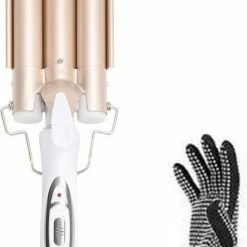 Achat? Wafeltang - Golvenkrultang - Keramische Krultang - 3 Temperatuurstanden - Inclusief Handschoen