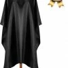 Kappersmantel - Saaf Verstelbare Kapmantel - Kappersschort Voor Volwassenen En Kinderen - Zwart - 95x145cm