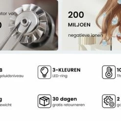 Laifen Swift - Negatieve Ionen Hoge Snelheid Snel Droog Haardroger/Föhn - Zwart/1.8m - 1600W/110.000 RPM - 3 Snelheden Uitermate Stil (59dB) - Wit -Babyliss Shop 550x356 2