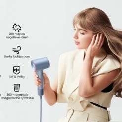 Laifen Swift - Negatieve Ionen Hoge Snelheid Snel Droog Haardroger/Föhn - Zwart/1.8m - 1600W/110.000 RPM - 3 Snelheden Uitermate Stil (59dB) - Wit -Babyliss Shop 550x385 3