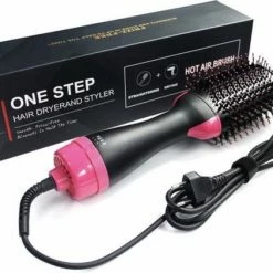 Soluzzion 3-in-1 F?hnborstel - Fohnborstels - Fohn Borstel - Magic Brush - Krulborstel - Fohn Kam - Ronde Borstel - Voor Lang/Kort En Stijl/Krullen - 1000W - Fohnborstel Roterend - Krultang