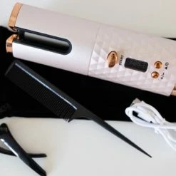 Automatische Krultang - Haarkruller- Draadloos - USB Oplaadbaar - Roze - Fysk 19 Automatische Krultang - Haarkruller- Draadloos - USB Oplaadbaar - Roze - Fysk -Babyliss Shop 550x426 1