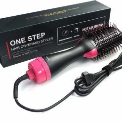 Easy Life | F?hnborstel 3-in-1 Keramische Magic Hair-Brush - F?hnen Stijlen Krullen - Lang Haar - Roze/zwart -Babyliss Shop 550x447 2