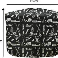 MESC Kappersmantel - Kappersschort - Kapmantel - Kapper - Kapperscape - Haar Knippen Thuis Of Salon - Volwassenen & Kinderen - 140 X 115cm - Zwart Wit Print -Babyliss Shop 550x451 4