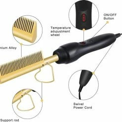 Merkloos 2 In 1 Elektrische Haarkam Deluxe – Stijlborstel – Mannen & Vrouwen – Kam – Stijlkam – Elektrische Kam – Hot Comb – Baardstijler – Baardkam – Elektrische Haarborstel – Magic Brush – Moederdagtip -Babyliss Shop 550x500 1
