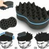 Ster Twist Hair Brush Sponge Wave Barber Hair Brush Afro Locs Curls Double-Side (BIGGER)Tool