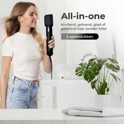 Tutabelle Airwrap - 6 In 1 Haarstyler - Trendy Airstyler - Multistyler - Airwrap Krultang - Krulborstel - Hairstyler - Fohnborstel - Stijltang - Zwart -Babyliss Shop 550x508 2
