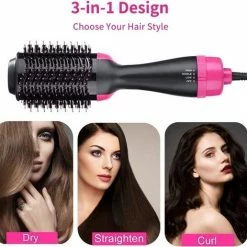 Merkloos 5 In 1 Elektrische Haarborstel - Krultang - Stijltang - Föhn - Volumizer - Haardroger - Borstel - Stijl & Krullend Haar - 1000W -Babyliss Shop 550x516 7