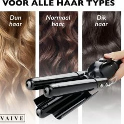 VAIVE Professionele Wafeltang 25mm ? Signature Curls Edition ? Waver ? Golvenkrultang ? Wave Krultang ? Beach Waves -Babyliss Shop 550x520