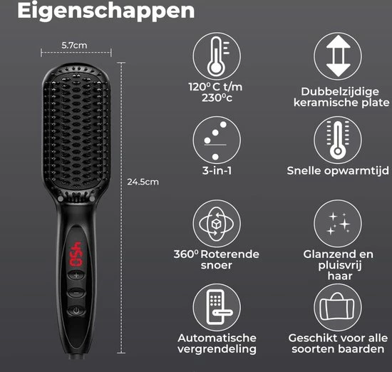 B-care Baard Stijltang - Baardstijler - Voor Ieder Baardtype - Temperatuurregeling - Ergonomische 360° Snoer - Black Friday – Sinterklaas – Schoencadeautjes Sinterklaas 9 B-care Baard Stijltang - Baardstijler - Voor Ieder Baardtype - Temperatuurregeling - Ergonomische 360° Snoer - Black Friday – Sinterklaas – Schoencadeautjes Sinterklaas - Afbeelding 9