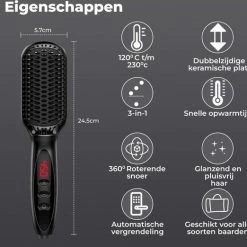 B-care Stijlborstel - Stijl Haar - 3 In 1 - Fohnborstel Roterend - Elektrische Stijlborstel - Straight Brush - Hetelucht Borstel - Warmteborstel - Haarborstel - Haarverzorging - Stijltang - Black Friday ? Sinterklaas ? Schoencadeautjes Sinterklaas -Babyliss Shop 550x522 6