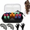 Merkloos Krulset - Krulspelden - Keramische Hot Rollers - Verwarmde Haarrollers 15 Stuks - PTC Verwarmingselement - Incl Handschoenen