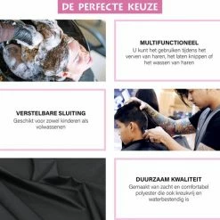 Merkloos Kappersmantel - Kapmantel - Kappersschort - Kapper - Zwart -Babyliss Shop 550x534