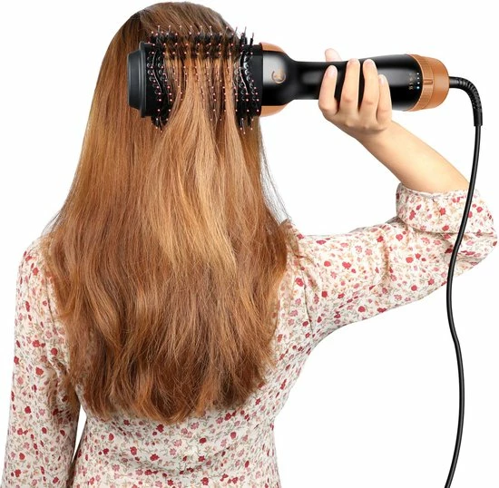 AG Store AG110 Luxe 3-in-1 Fohnborstel - Goud - Keramische Fohnborstels - Inclusief Travelbag, 12 Kleefrollen & 12 Haarclips - Ronde Borstel - 1000w - Krulborstel - Magic Brush - Lang/Kort/Stijl/Krullen Zwart 9 AG Store AG110 Luxe 3-in-1 Fohnborstel - Goud - Keramische Fohnborstels - Inclusief Travelbag, 12 Kleefrollen & 12 Haarclips - Ronde Borstel - 1000w - Krulborstel - Magic Brush - Lang/Kort/Stijl/Krullen Zwart - Afbeelding 9