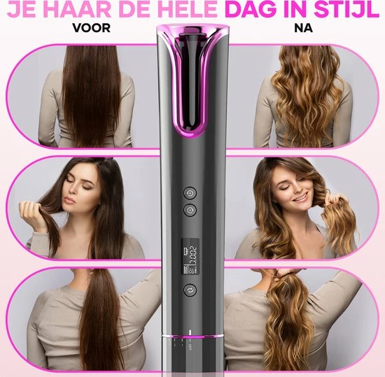 MoreWomen? Automatische Krultang - Draadloze Krultang - 150?C-200?C - Oplaadbaar & Met Opzetstukken 3 MoreWomen? Automatische Krultang - Draadloze Krultang - 150?C-200?C - Oplaadbaar & Met Opzetstukken - Afbeelding 3