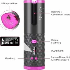 CURLGLAM® Automatische Krultang - Draadloos - USB Oplaadbaar - Black -Babyliss Shop 550x541 2