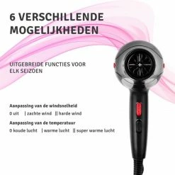 Merkloos Haardroger - F?hn - F?hn Met Diffuser - 3 Opzetstukken - Inclusief Twee Kammen - Zwart -Babyliss Shop 550x543 13