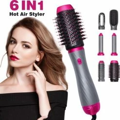 TravX? Airwrap - 6 In 1 Set - Hairwrap - Krulborstel - Hete Lucht F?hn - Airwrap - Styler - Warmteborstel - Vernieuwde Airwrap - 2022 Editie | Wafeltang