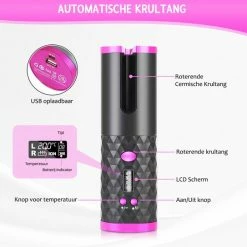 Automatische Krultang - Inclusief Gratis Borstel, 2 Haarclipjes, Kam En Reisetui - Draadloze Haarkruller- Rock&Rose -Babyliss Shop 550x543