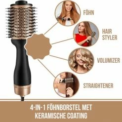 GinnComm Magic Brush Föhnborstel - Krulborstel - Keramische Haarborstel Voor Volume En Drogen - 4 In 1 Multistyler Voor Elk Haartype - Volumizer - Goud -Babyliss Shop 550x543 4
