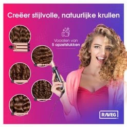 Keramische Krultang Met Opzetstukken Wafeltang Waver Golvenkrultang - Curling Iron - 9 Tot 32mm - Meerdere Kleuren - RAVEG -Babyliss Shop 550x547 7
