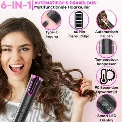 MoreWomen? Automatische Krultang - Draadloze Krultang - 150?C-200?C - Oplaadbaar & Met Opzetstukken 16 MoreWomen? Automatische Krultang - Draadloze Krultang - 150?C-200?C - Oplaadbaar & Met Opzetstukken -Babyliss Shop 550x548 6