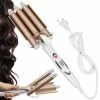 Merkloos Professional - Golvenkrultang - Keramische Drievoudige Krultang - Golvenkrultang - Wafeltang - Haarkruller Krultangen - Hair Curler - Wave Krultang - Magische Ijzeren Stijltang - Curling Iron - Haar Stijlen - 45 W - Wit / Beige