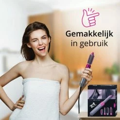 Merkloos Airwrap Krultang 5 In 1 Multi Styler Föhn Roze – Krultang & Stijltang - Hairwrap – Fohnborstel – Airstyler – Haar Wrap – Fohn – Styltang – Multistyler -Babyliss Shop 550x550 1046