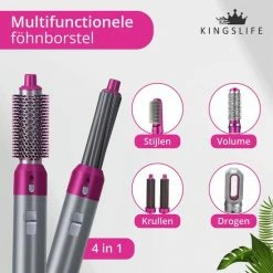 Merkloos Airwrap Krultang 5 In 1 Multi Styler Föhn Roze – Krultang & Stijltang - Hairwrap – Fohnborstel – Airstyler – Haar Wrap – Fohn – Styltang – Multistyler -Babyliss Shop 550x550 1047