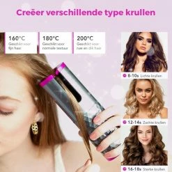 LifeGoods Krultang - Automatisch - LCD Display - 2 Tot 3 Cm - Incl. Draagtas - Roze/Grijs -Babyliss Shop 550x550 111