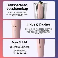 Automatische Krultang Keramische Haarkruller Hair Curler – Meerdere Kleuren – Roze - RAVEG -Babyliss Shop 550x550 1143