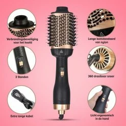 Marilo`s Marilo?s 3 In 1 F?hnborstel - Krulborstel - Stijlborstel - Goud/Zwart -Babyliss Shop 550x550 1241