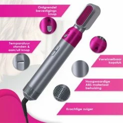 Merkloos Airwrap - Hairwrap - Krultang - 5 In 1 Multi Styler - Föhn V2 2022 Editie - Föhnborstels - Hetelucht Föhn - Airstyler - Föhnborstel - Hetelucht Borstel - Krulborstel -Babyliss Shop 550x550 1279