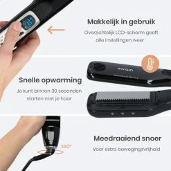 Invisio® Stoom Stijltang En Krultang - Voorkomt Uitdroging - Anti Klit Technologie -Babyliss Shop 550x550 1311