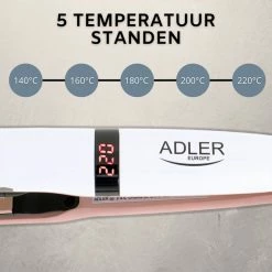 Adler Stijltang - Temperatuurregeling - Keramisch - 250W - Stijltangen -Babyliss Shop 550x550 1464