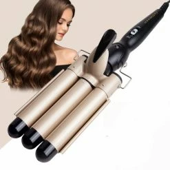 Tollmann - Wafeltang - Wave Krultang - Golven - 25mm Zwart/goud - Krultang - Krullen - Festival