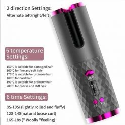 CJ Royals Automatic Hair Curler - Wireless - LCD Display - Ceramic -Babyliss Shop 550x550 1538