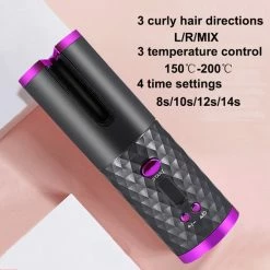 CJ Royals Automatic Hair Curler - Wireless - LCD Display - Ceramic -Babyliss Shop 550x550 1539