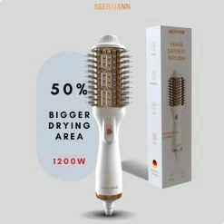 AGERMANN 4-in-1 Föhnborstel - Keramische Magic Brush - Lang/Kort/Stijl/Krullen - 1200W - Wit -Babyliss Shop 550x550 174