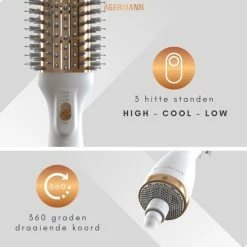 AGERMANN 4-in-1 Föhnborstel - Keramische Magic Brush - Lang/Kort/Stijl/Krullen - 1200W - Wit -Babyliss Shop 550x550 175