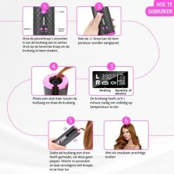 Automatische Krultang - Inclusief Gratis Borstel, 2 Haarclipjes, Kam En Reisetui - Draadloze Haarkruller- Rock&Rose -Babyliss Shop 550x550 193