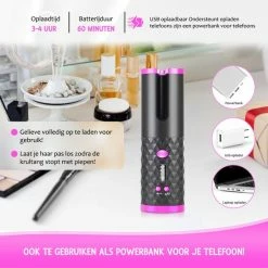 Automatische Krultang - Inclusief Gratis Borstel, 2 Haarclipjes, Kam En Reisetui - Draadloze Haarkruller- Rock&Rose -Babyliss Shop 550x550 194