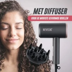 RYER Föhn Met Diffuser - 3 Standen - Ionic Hair Dryer - Opzetstukken Krullen 15 RYER Föhn Met Diffuser - 3 Standen - Ionic Hair Dryer - Opzetstukken Krullen -Babyliss Shop 550x550 200