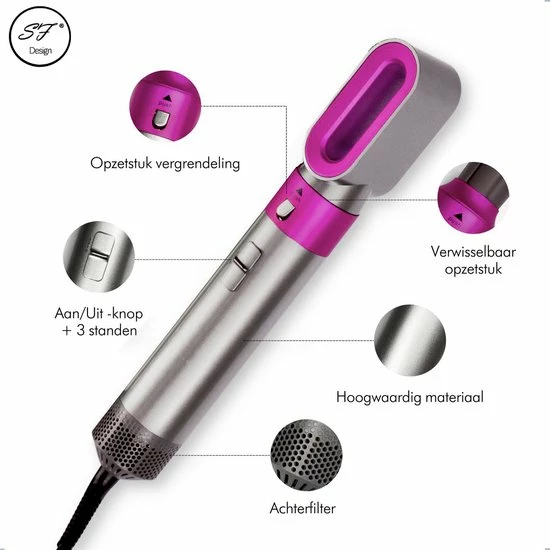 StefanFrancis? - Airwrap Krultang 5 In 1 Multi Styler F?hn - F?hnborstel - Airstyler - Hairwrap 4 StefanFrancis? - Airwrap Krultang 5 In 1 Multi Styler F?hn - F?hnborstel - Airstyler - Hairwrap - Afbeelding 4