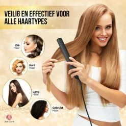 JC Stijltang Met Luxe Opbergetui - Keramische Coating - Zwart / Goud -Babyliss Shop 550x550 305