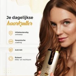Simver Automatische Krultang - Draadloos - Krultangen - USB Oplaadbaar - LCD Display - Keramische Krulijzer - Goud - Black Friday 2022 -Babyliss Shop 550x550 312