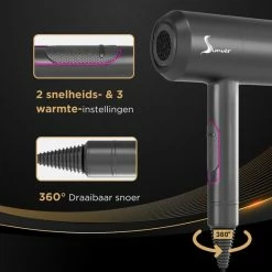 F?hn Met Diffuser Met Ionentechnologie Haardroger - Voor Elk Haartype - Haarf?hn Voor Krullen - Warm En Koud - 2000W - Simver - Black Friday 2022 -Babyliss Shop 550x550 345