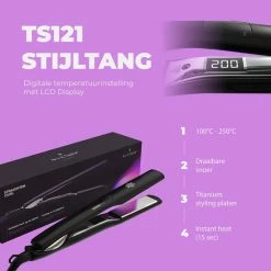 Ace & Taylor TS121 Titanium Stijltang - Zwart -Babyliss Shop 550x550 350